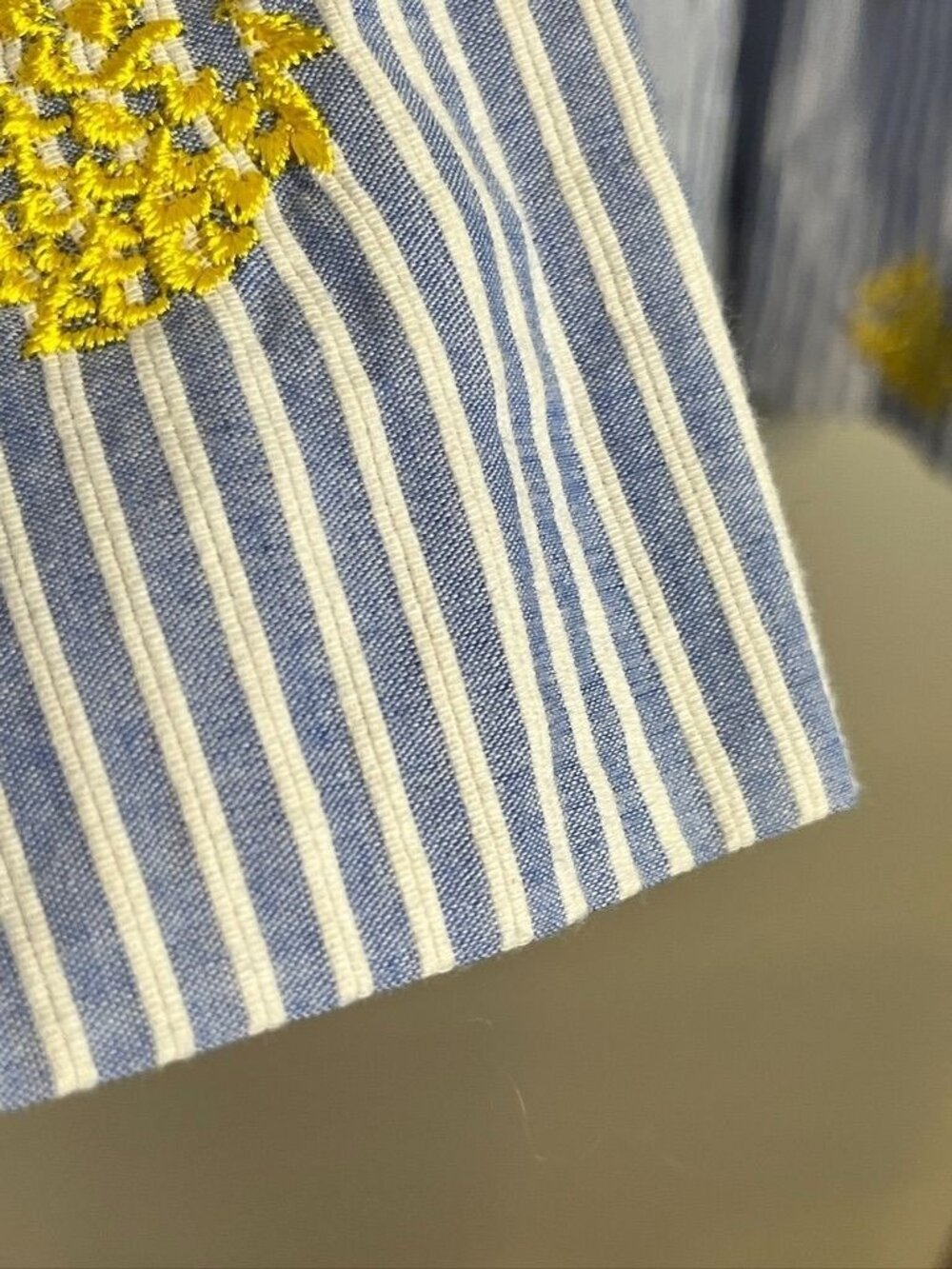 J Crew Striped Pineapple Maxi Skirt M Blue Tiered Preppy Coastal Nautical Chic - Picture 4 of 10